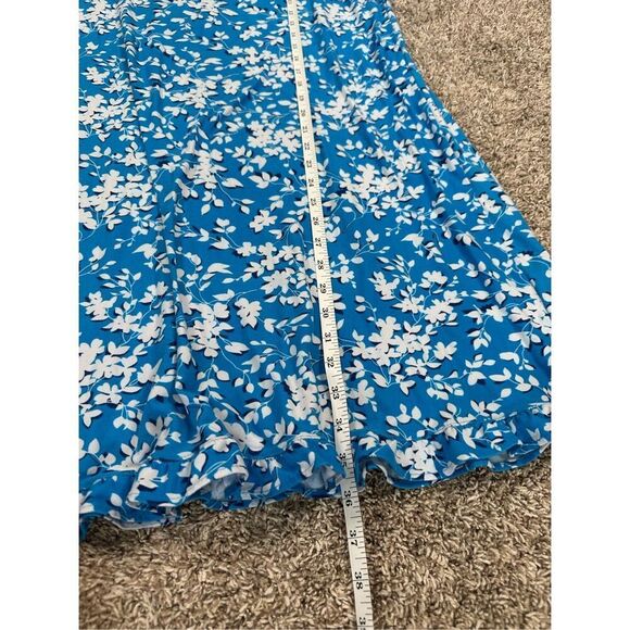 Draper James Ruffle Nightie in Blue Shadow Floral Mini Dress Nightgown L/XL - Picture 9 of 9